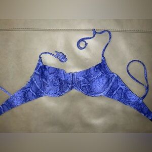 Victorias Secret Blue Snakeskin Bikini Top M